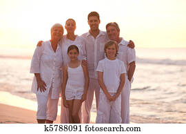 retrato, de, un, familia feliz