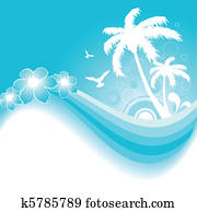 Tropical Background in Blue Tropical Background in Blue