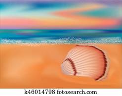水中 壁紙 で イルカ そして 砂の 城 ベクトル イラスト クリップアート K Fotosearch