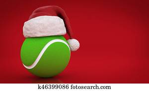 Christmas concept. tennis ball. 3d rendering Christmas concept. tennis ball. 3d rendering