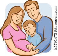 familie, mit, junge familie, mit, junge