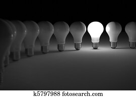 Lit light bulb Lit light bulb