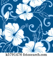 Seamless Blue Hawaii Pattern Seamless Blue Hawaii Pattern