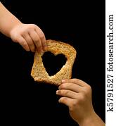 Sharing food with the needy Sharing food with the needy