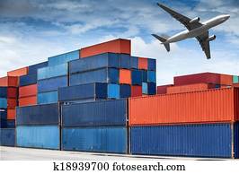 stapel, von, fracht behälter