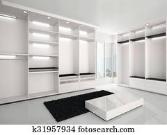 3d illustration of Luxurious white wardrobe in a modern style 3d illustration of Luxurious white wardrobe in a modern style