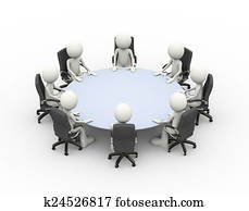 3d people business meeting conference table