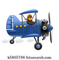 blue airplane with pilot blue airplane with pilot