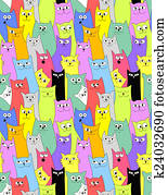 Cats. Seamless funny background Cats. Seamless funny background