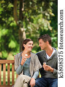Couple eating an ice cream
