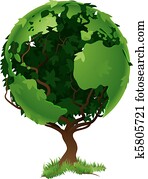 Globe world tree concept Globe world tree concept