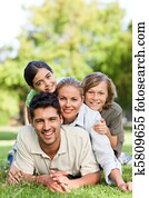 Happy family in the park