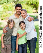 Happy family in the park