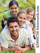 Happy family in the park Happy family in the park