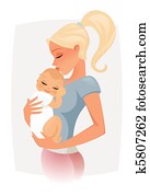 Mum holding her baby