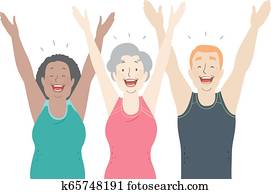 Seniors Laughter Yoga Illustration Seniors Laughter Yoga Illustration