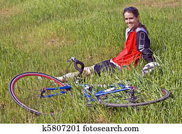 Woman with Bicycle