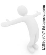 3d, איש, הפרד, ב, white., series:, בוקר, תרגילים, -, גמישות, תרגילים, ו, למתוח