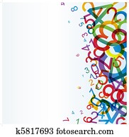 Abstract background with colorful rainbow numbers