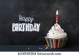 aniversário, cupcake