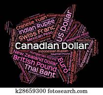 Canadian Dollar Represents Currency Exchange And Currencies