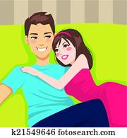 Couple Hugging Tenderly Couple Hugging Tenderly