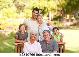 familie, park familie, park