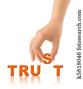Hand and word Trust Hand and word Trust