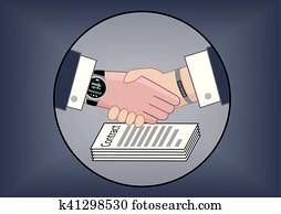 Mobile payment by business partners over contract negotiation
