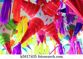 pinatas star shape mexican traditional celebration