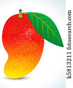 red juicy mango with leaf red juicy mango with leaf