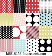 seamless patterns, polka dot set seamless patterns, polka dot set