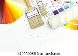 Work tools of house painter Work tools of house painter