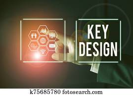 Writing note showing Key Design. Business photo showcasing a necessary or very important realization of a concept or idea Picture photo network scheme with modern smart device. Writing note showing Key Design. Business photo showcasing a necessary or very important realization of a concept or idea Picture photo network scheme with modern smart device.