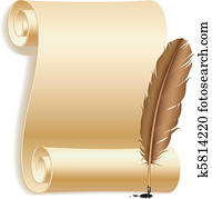 נייר, ו, feather.