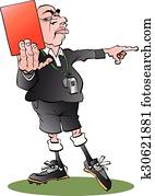 A referee with a red card A referee with a red card
