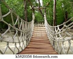 Adventure wooden rope jungle suspension bridge Adventure wooden rope jungle suspension bridge