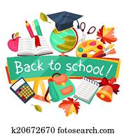 Back to school background with education icons. Back to school background with education icons.