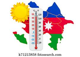 Heat in Azerbaijan concept. 3D rendering Heat in Azerbaijan concept. 3D rendering