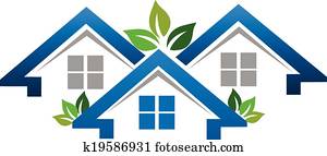 Houses for real estate company logo