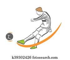 Modern Soccer Goal Kick Logo