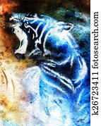 painting abstract tiger collage painting abstract tiger collage