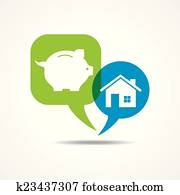 piggy bank and  home