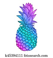 Pineapple creative trendy art poster.