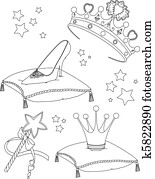 prinsesse, collectibles, coloring, pag