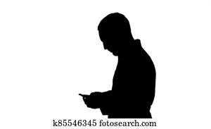 Silhouette Closeup portrait of handsome male health care profess Silhouette Closeup portrait of handsome male health care profess