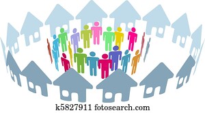 Social neighbor people meet in home ring Social neighbor people meet in home ring