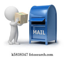 3d small people - mailing a package 3d small people - mailing a package