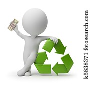 3d small people - payment for recycling 3d small people - payment for recycling