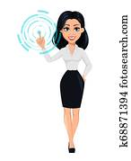 concepto, de, moderno, joven, mujer de negocios